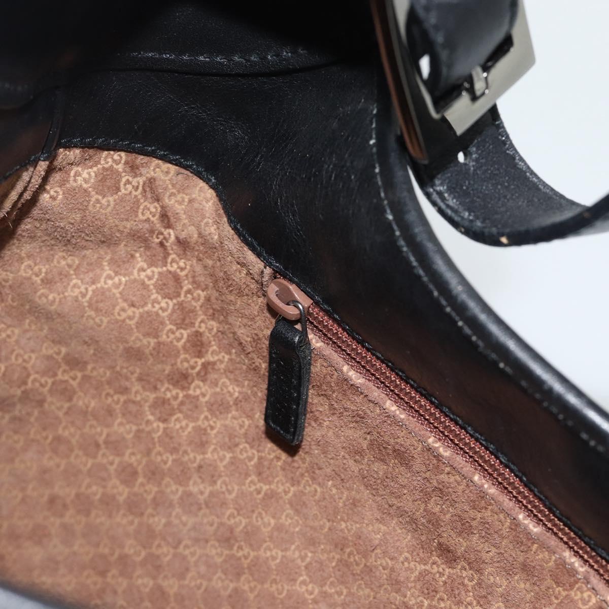 GUCCI Jackie Shoulder Bag Leather Black Auth 188007V