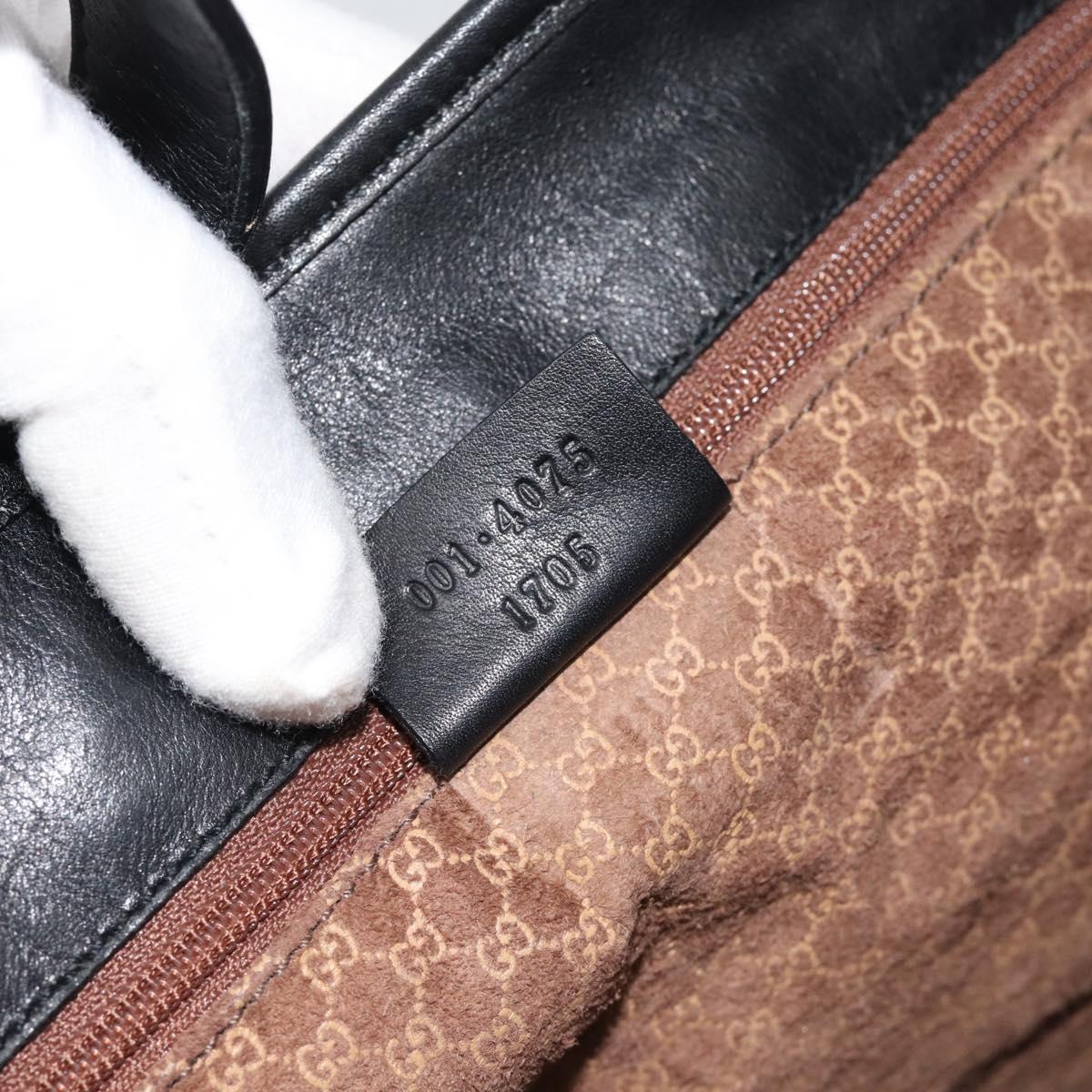 GUCCI Jackie Shoulder Bag Leather Black Auth 188007V