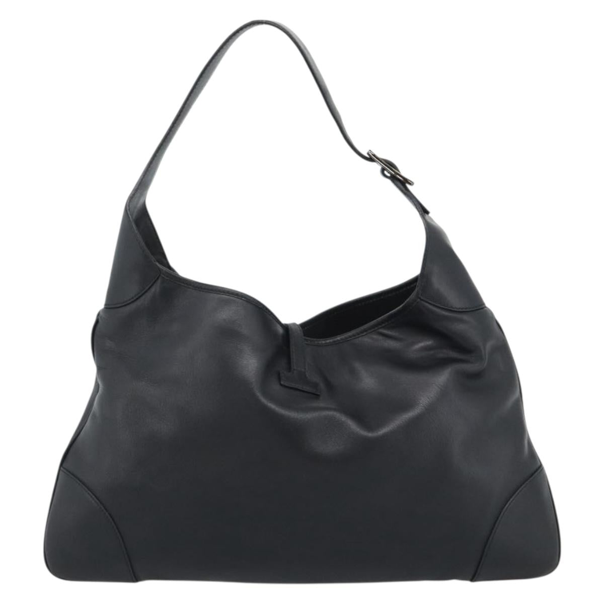 GUCCI Jackie Shoulder Bag Leather Black Auth 188007V