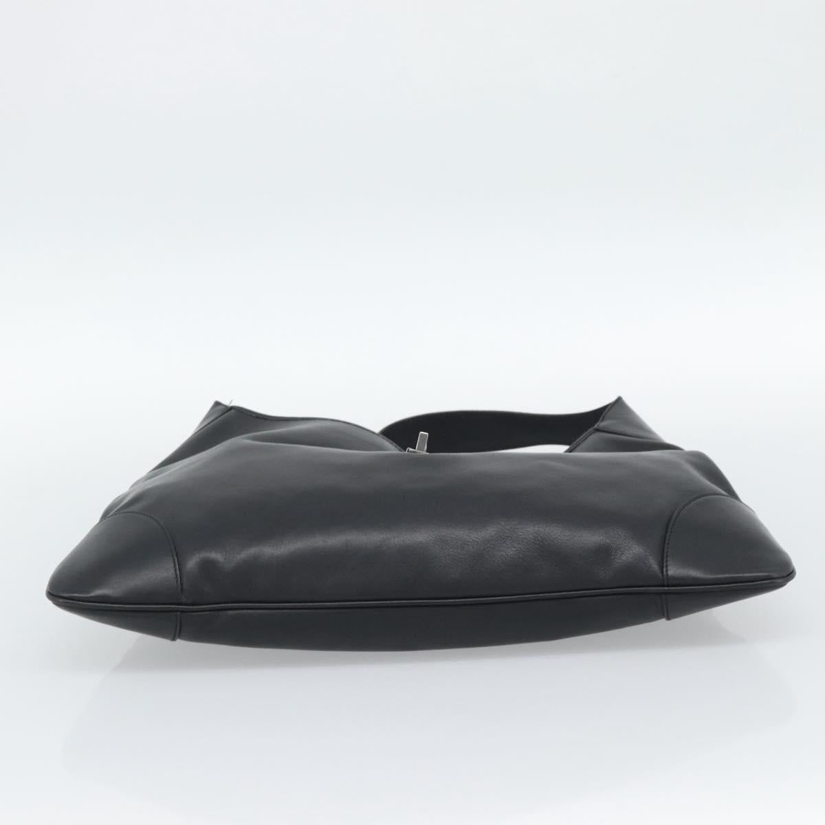 GUCCI Jackie Shoulder Bag Leather Black Auth 188007V