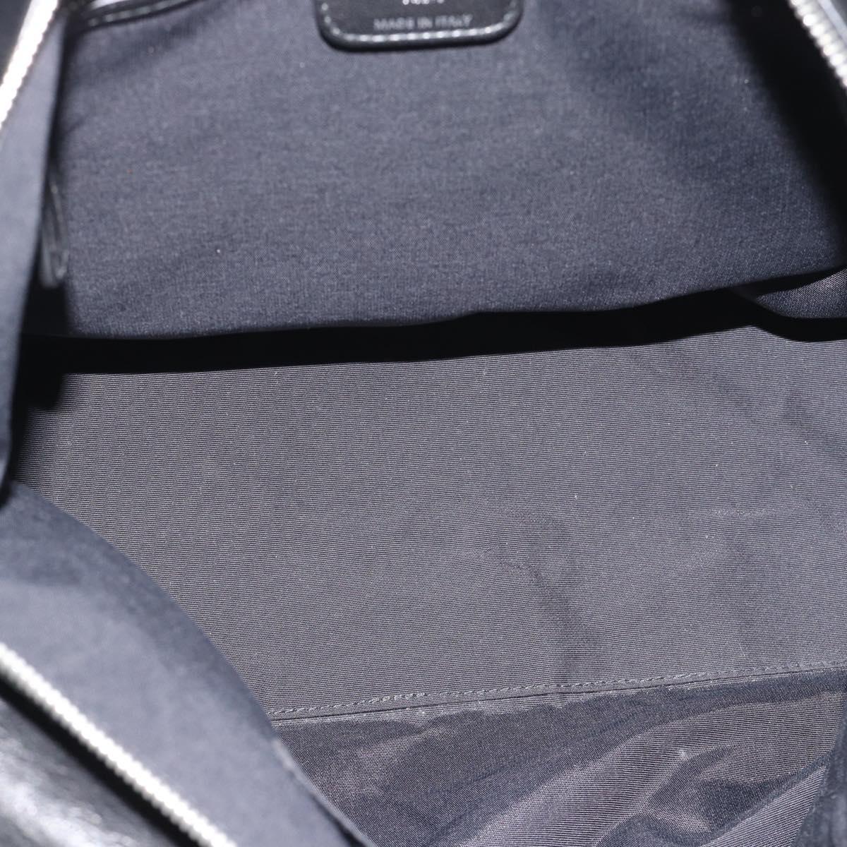Christian Dior Canage Granville Hand Bag Leather 2way Black Silver Auth 188010V