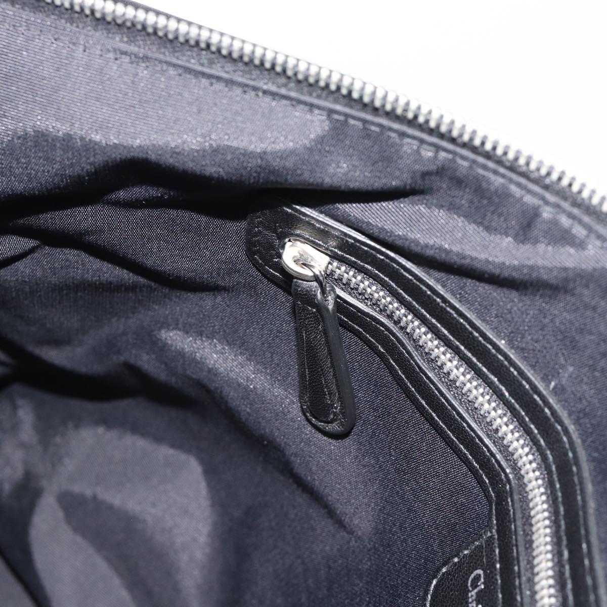 Christian Dior Canage Granville Hand Bag Leather 2way Black Silver Auth 188010V