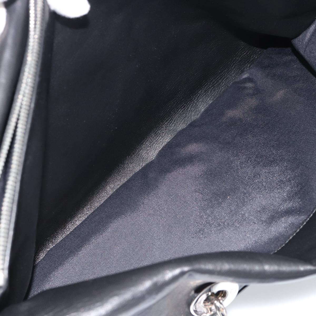 Christian Dior Canage Granville Hand Bag Leather 2way Black Silver Auth 188010V