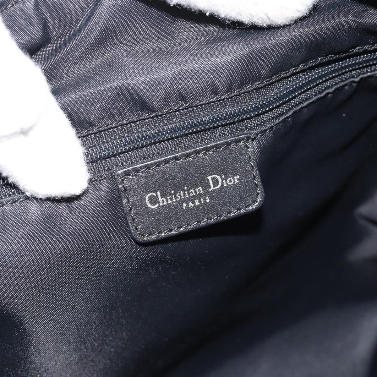 Christian Dior Trotter Shoulder Bag Canvas Black Silver Auth 188011V