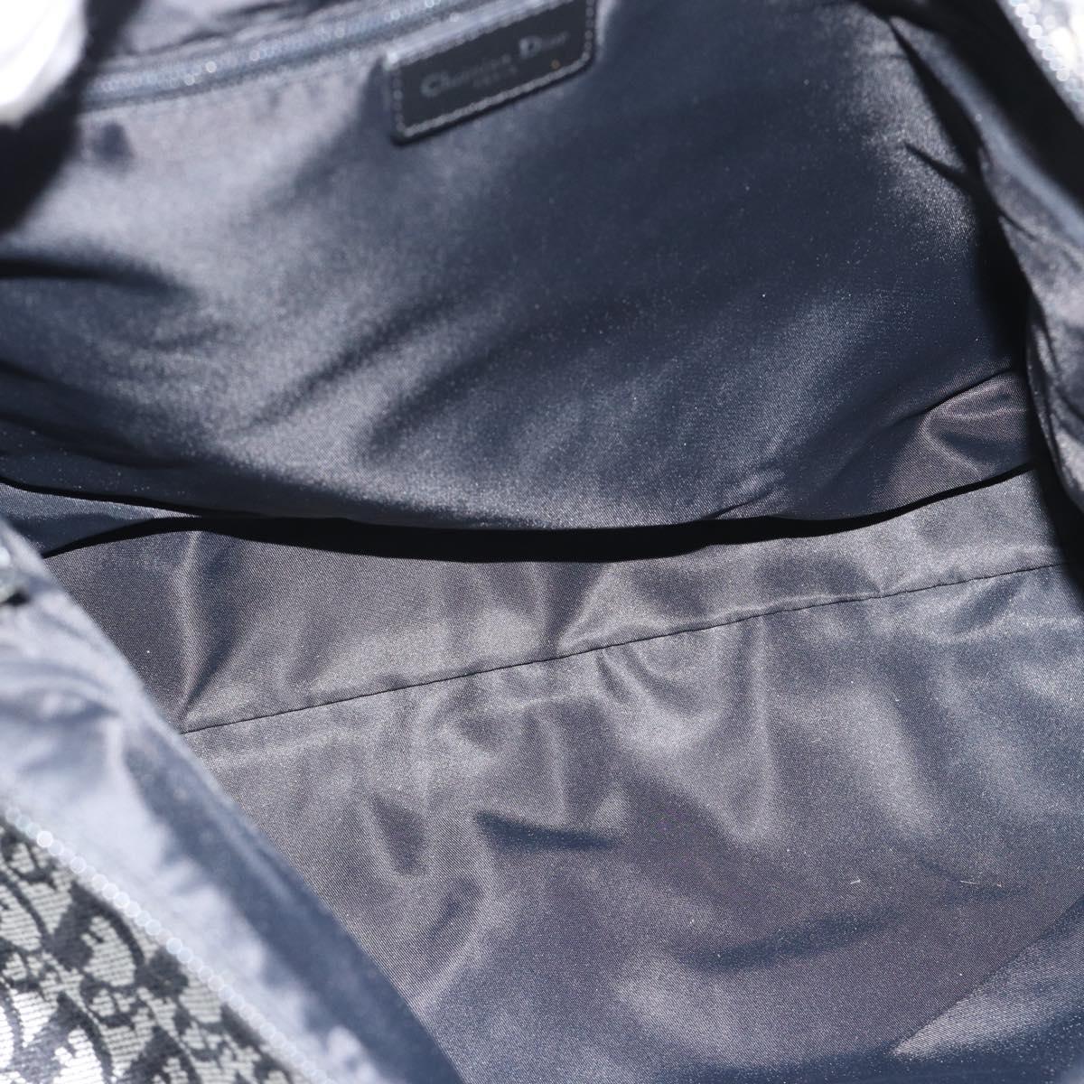 Christian Dior Trotter Shoulder Bag Canvas Black Silver Auth 188011V