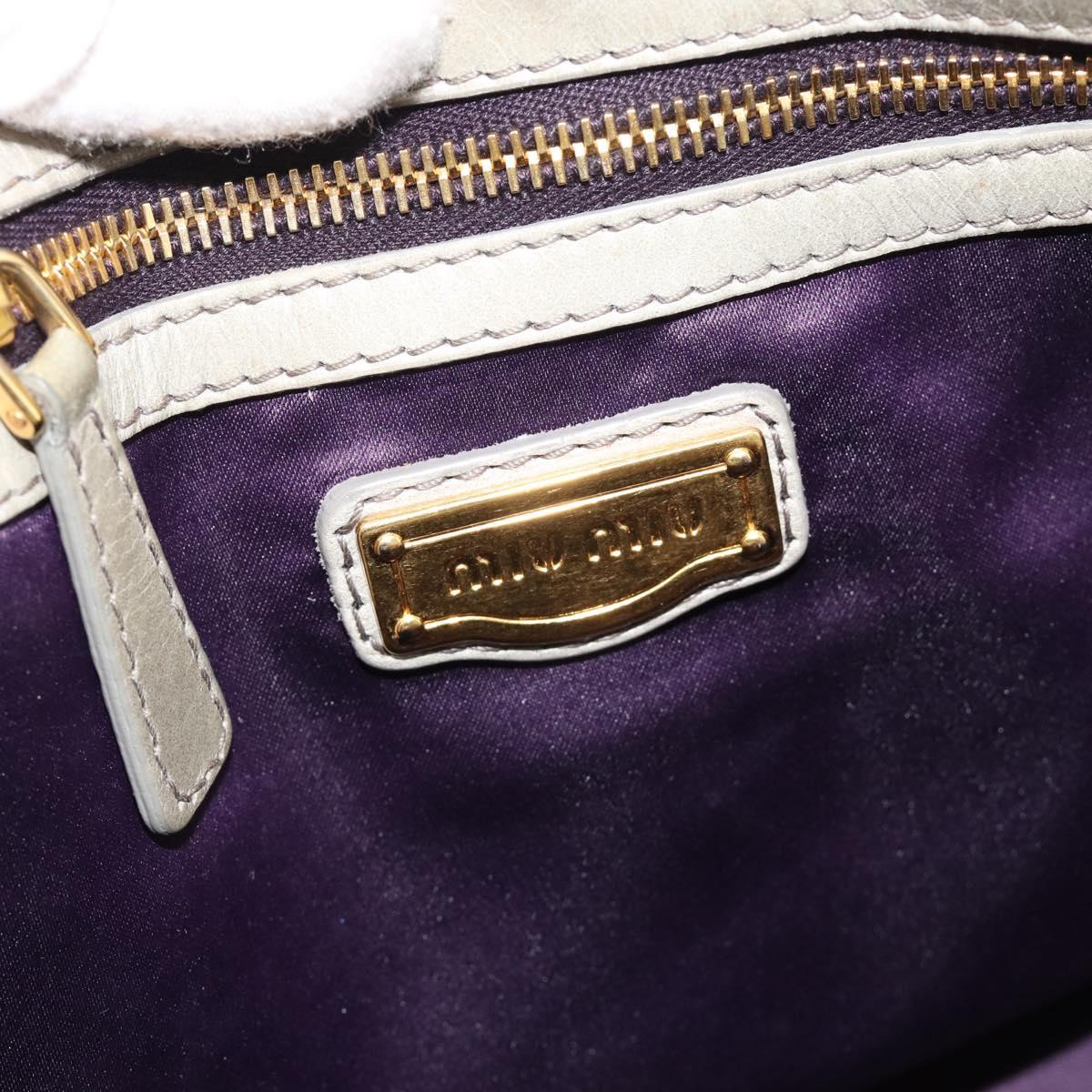 Miu Miu Matelasse Hand Bag Leather 2way Gray Gold Auth 188012V