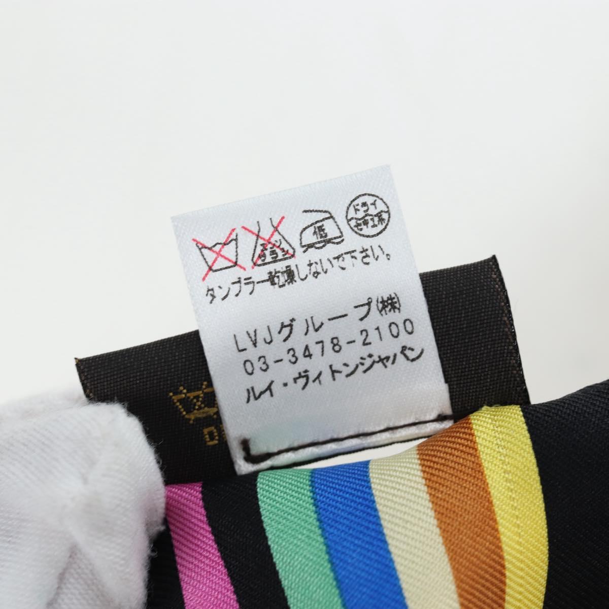 LOUIS VUITTON Monogram Multicolor Bando Scarf Silk Black LV Auth 188016V