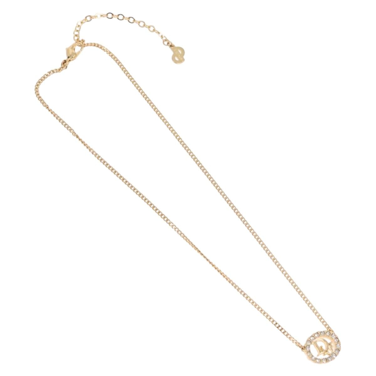 Christian Dior Necklace metal Gold Tone Auth 188025V