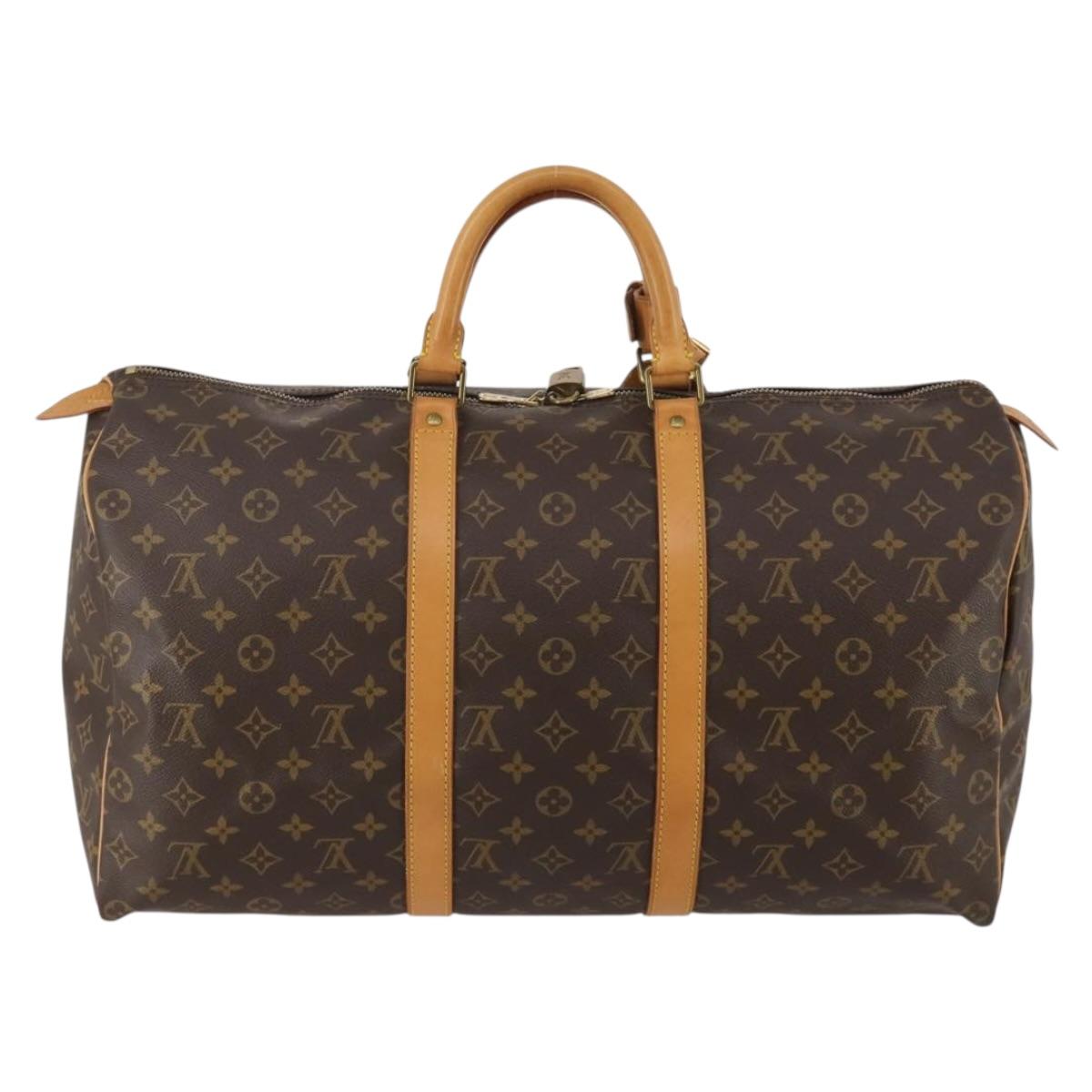 LOUIS VUITTON Monogram Keepall 50 Boston Bag M41426 LV Auth 188047SAV