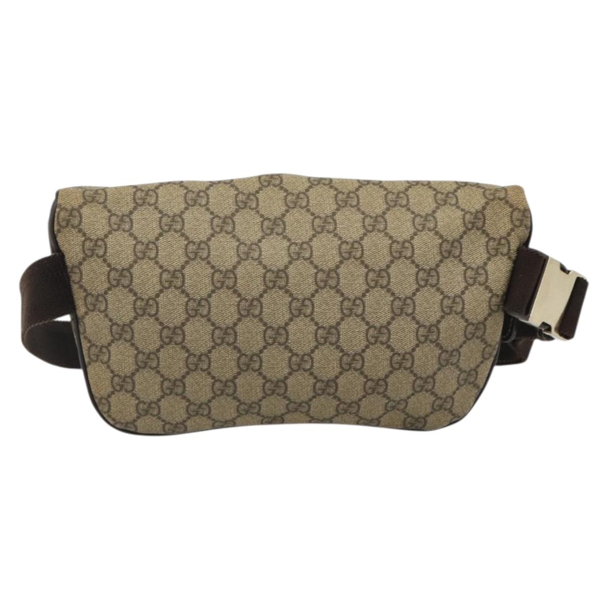 GUCCI GG Supreme Body Bag Body Bag PVC Beige 233269 Auth 188048A