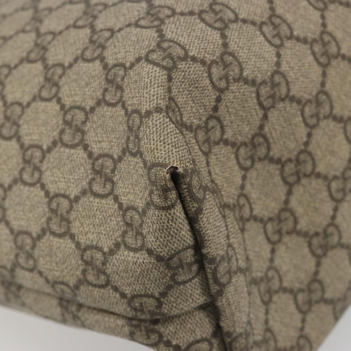 GUCCI GG Supreme Tote Bag PVC Beige Auth 188049