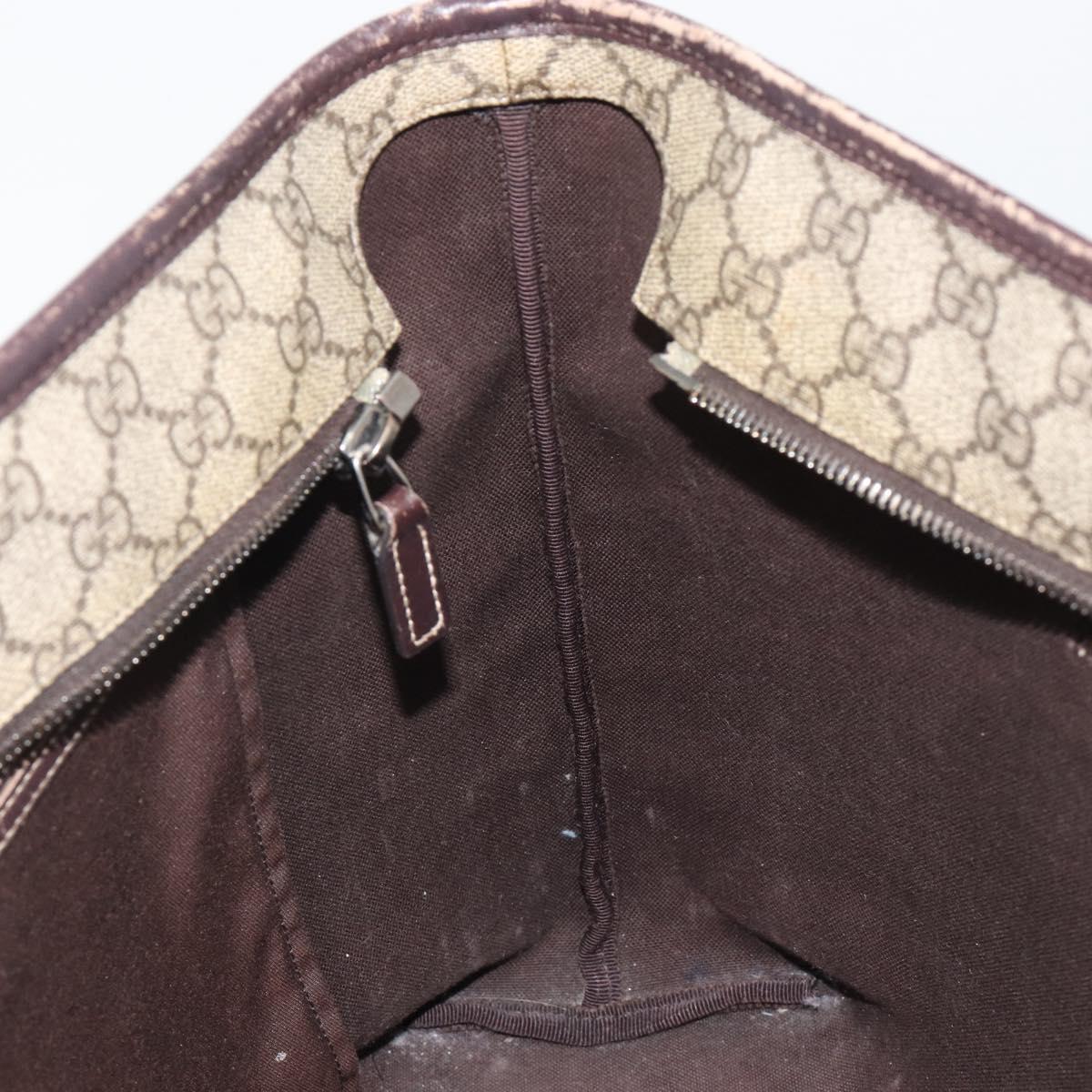 GUCCI GG Supreme Tote Bag PVC Beige Auth 188049