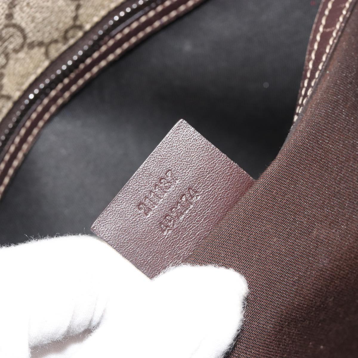 GUCCI GG Supreme Tote Bag PVC Beige Auth 188049