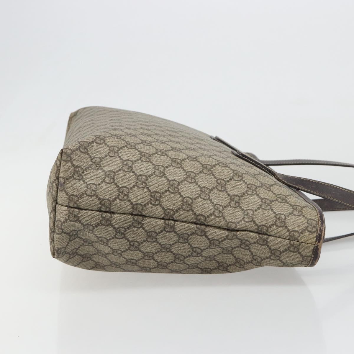 GUCCI GG Supreme Tote Bag PVC Beige Auth 188049