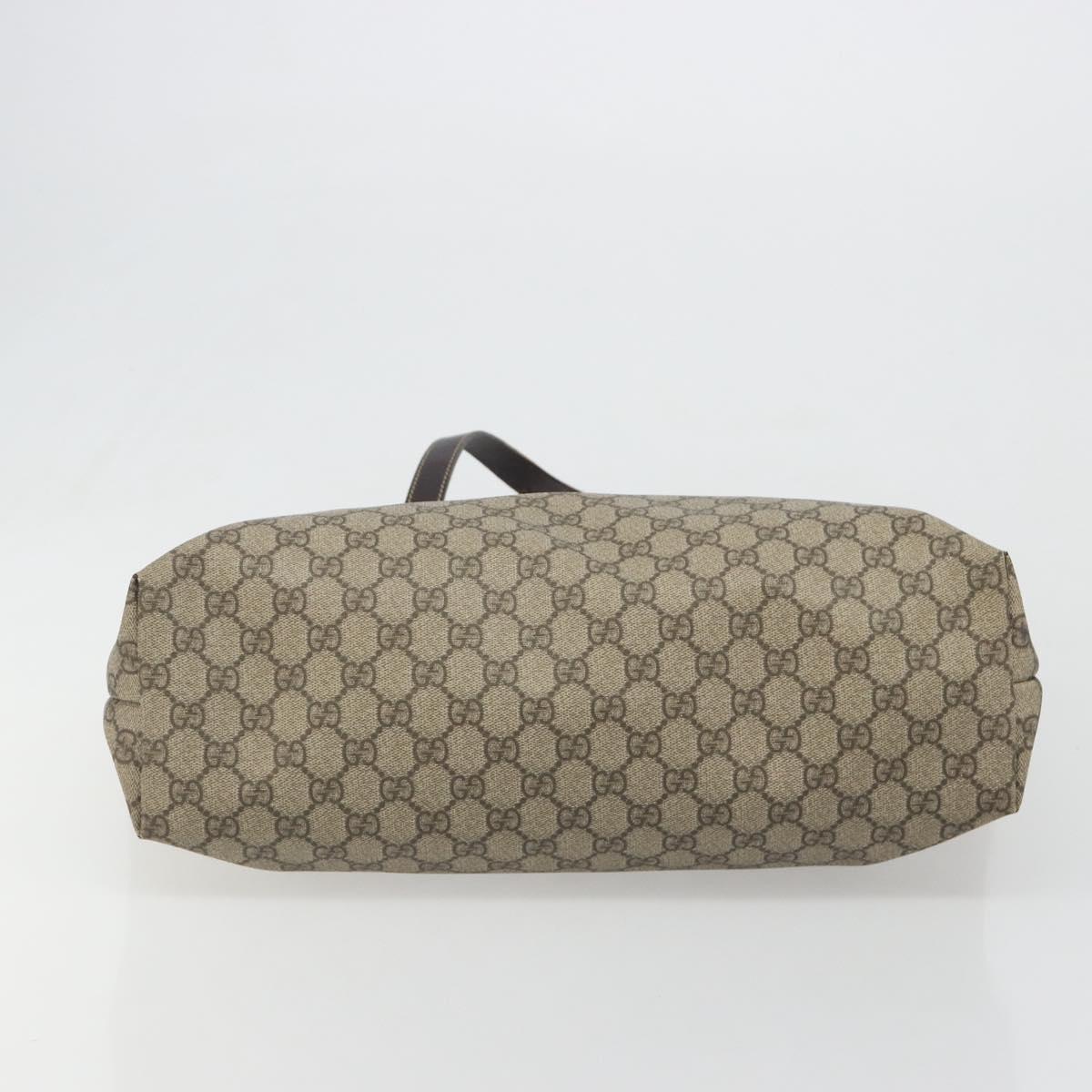 GUCCI GG Supreme Tote Bag PVC Beige Auth 188049
