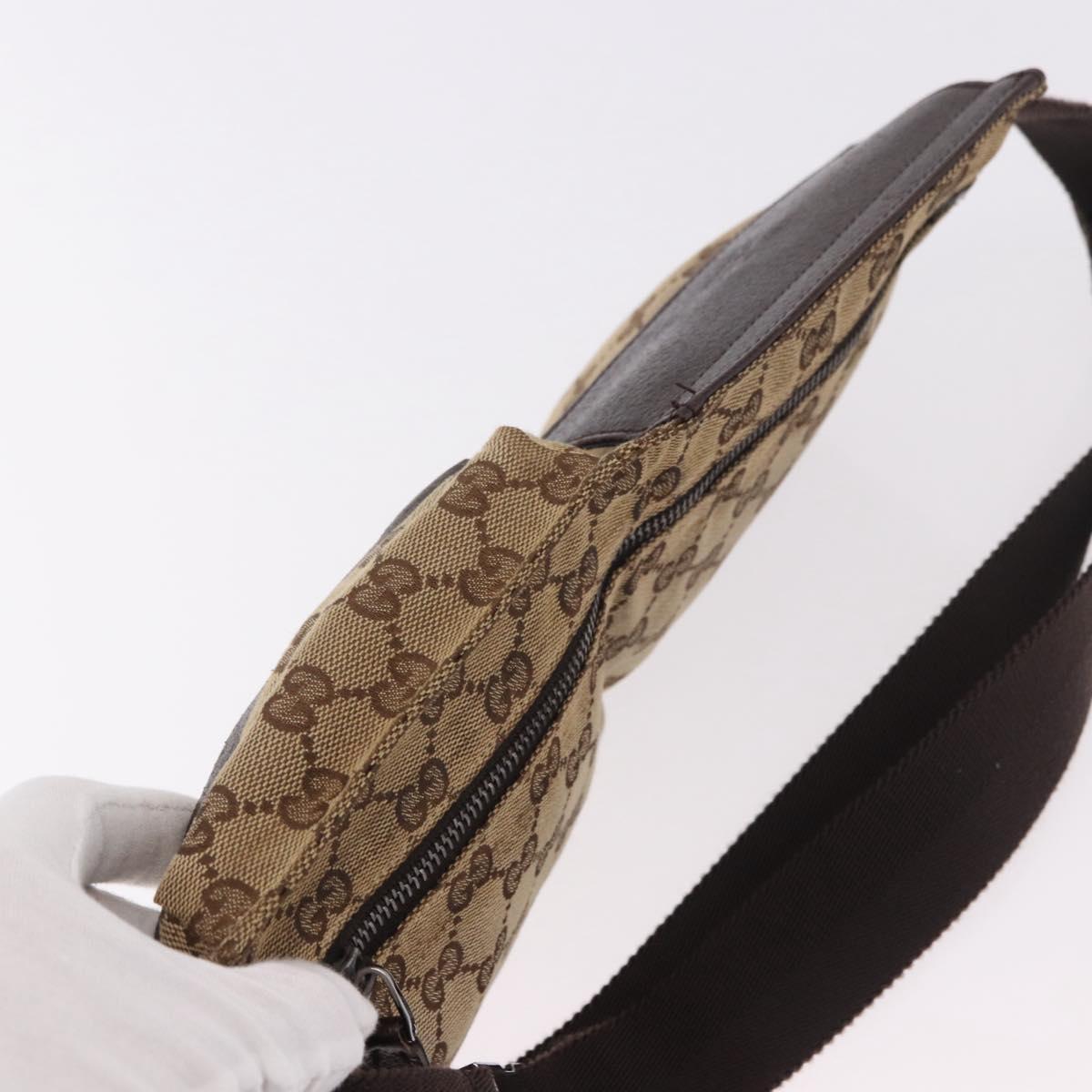 GUCCI GG Canvas Waist bag Beige 28566 Auth 188050