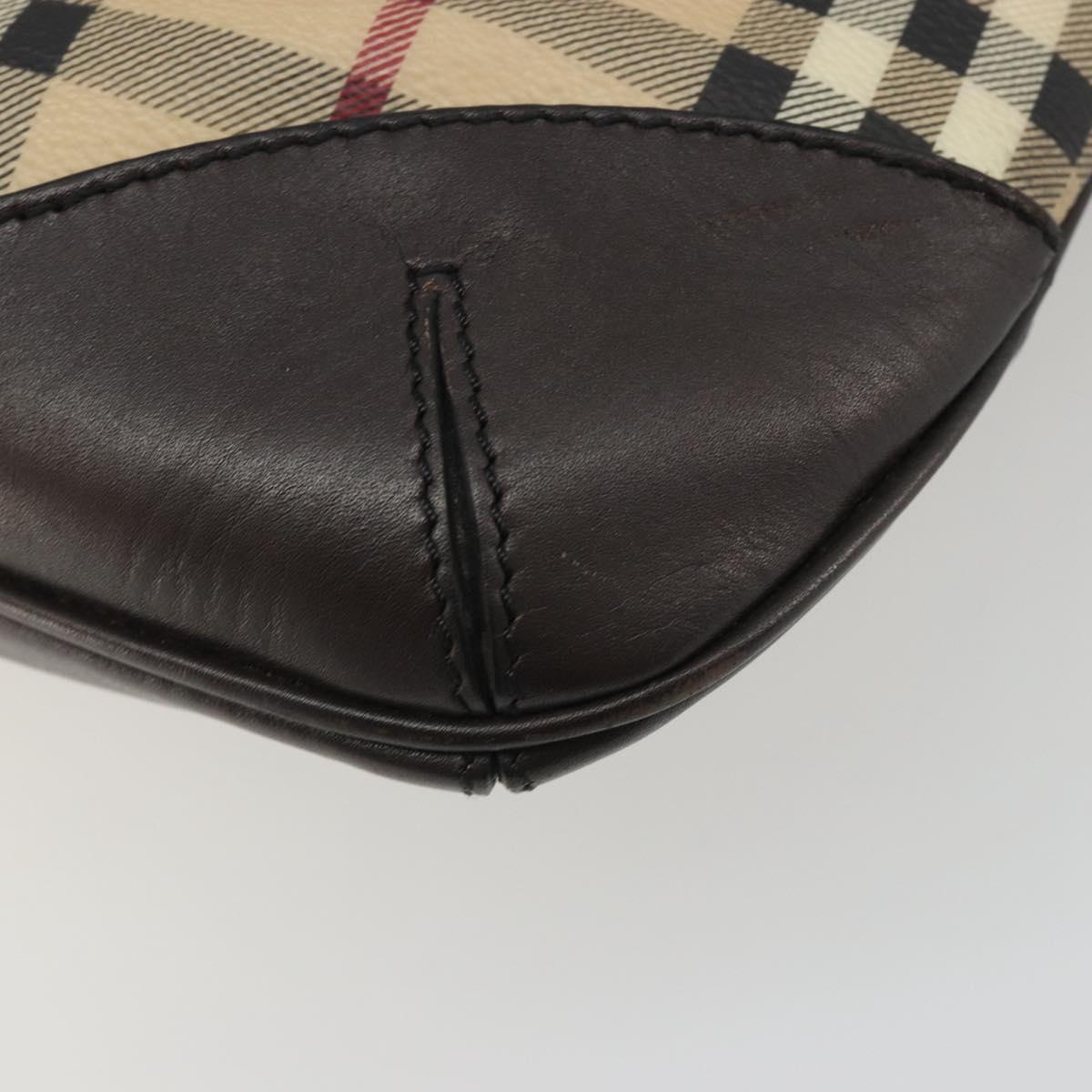 BURBERRY Nova Check Shoulder Bag Canvas Beige Auth 188055A