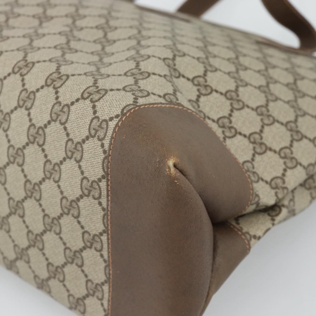 GUCCI GG Supreme Tote Bag PVC Beige Auth 188057