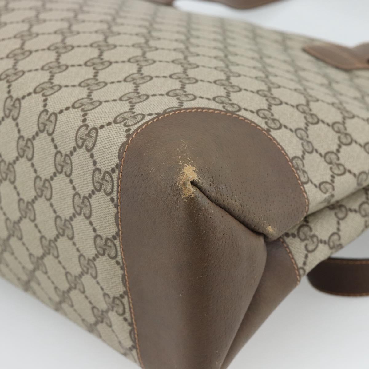 GUCCI GG Supreme Tote Bag PVC Beige Auth 188057
