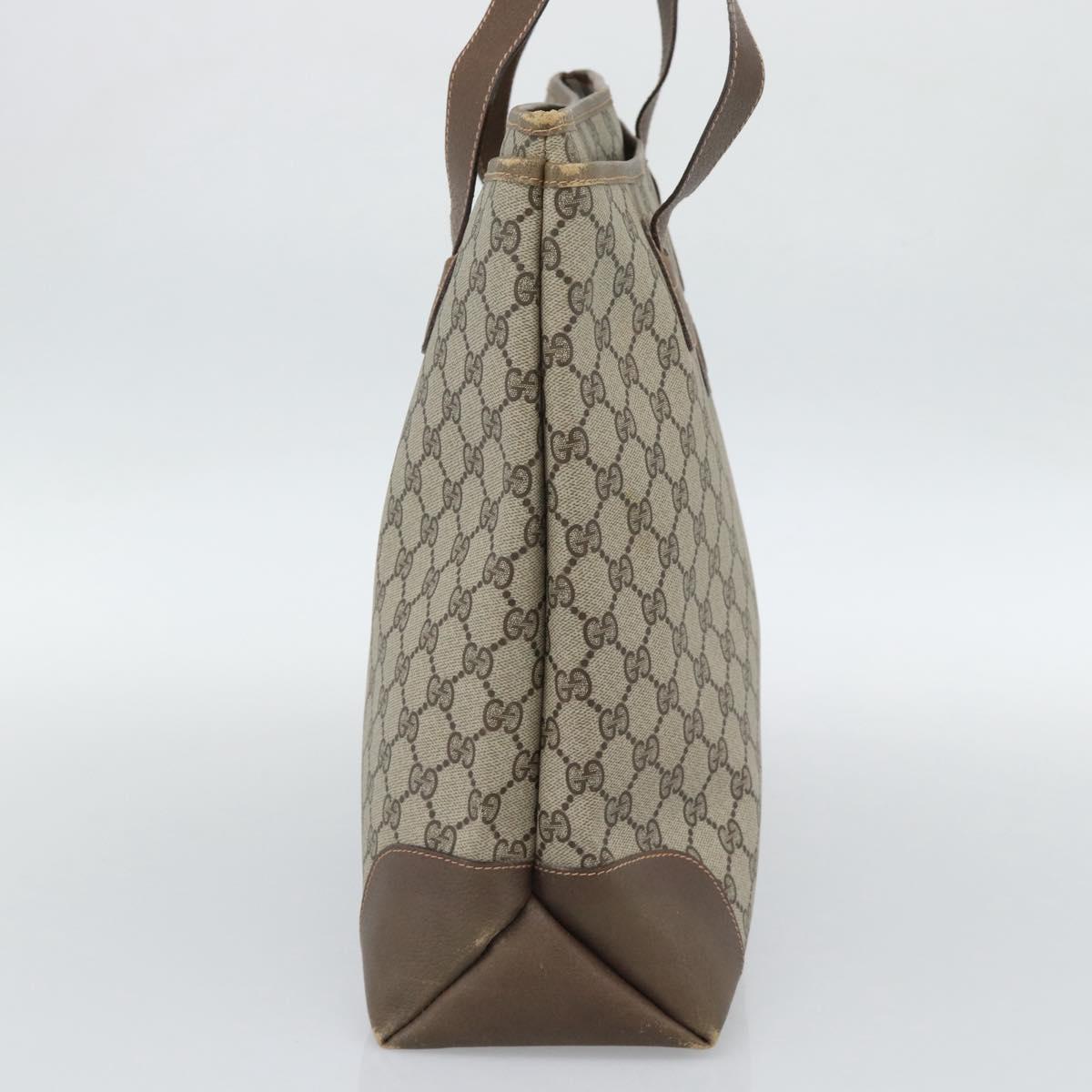 GUCCI GG Supreme Tote Bag PVC Beige Auth 188057