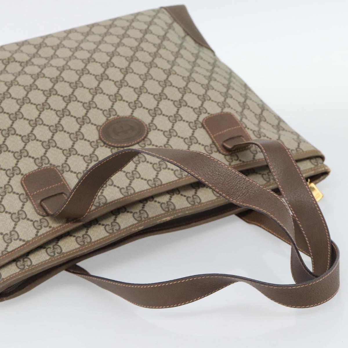 GUCCI GG Supreme Tote Bag PVC Beige Auth 188057