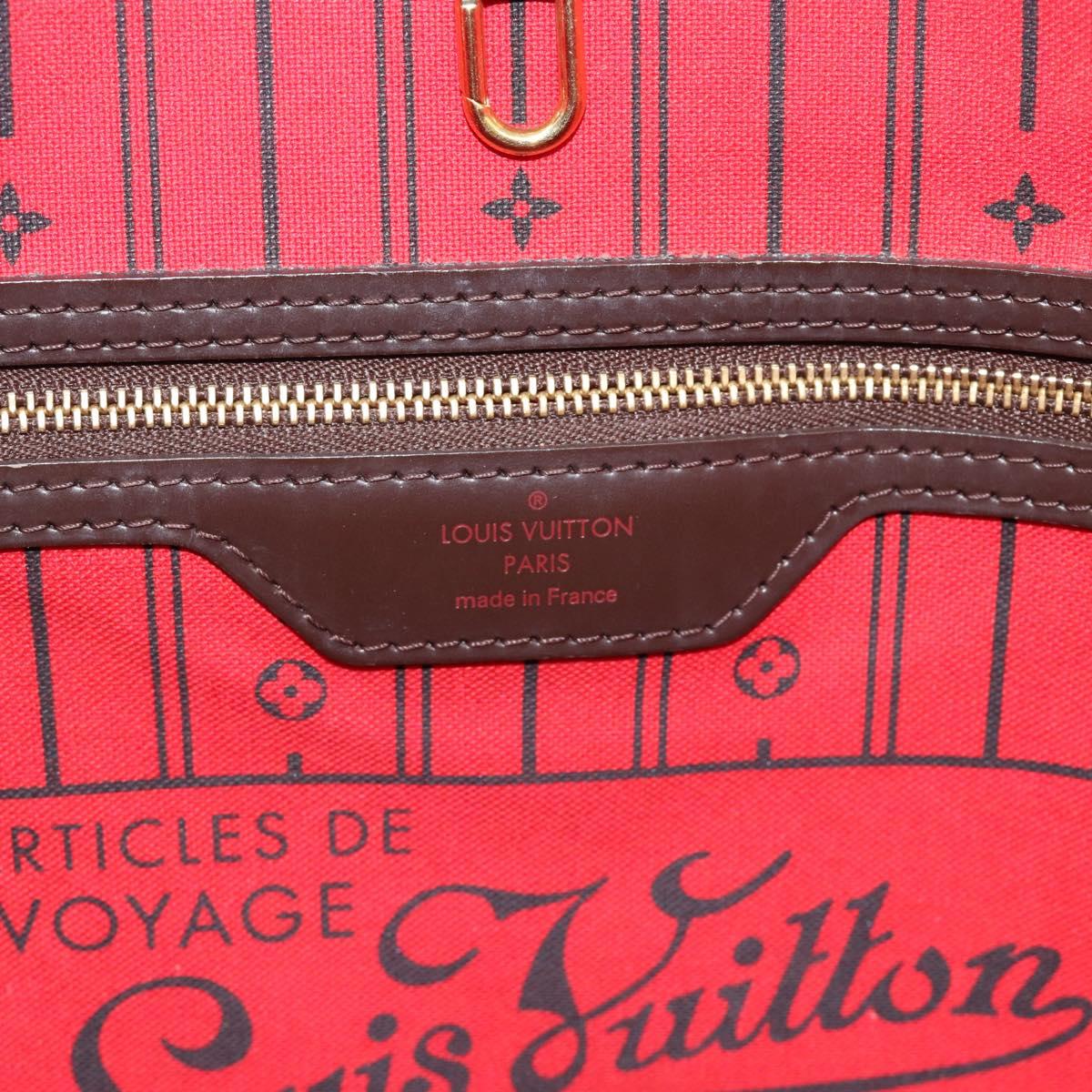 LOUIS VUITTON Damier Ebene Neverfull MM Tote Bag N51105 LV Auth 188063A