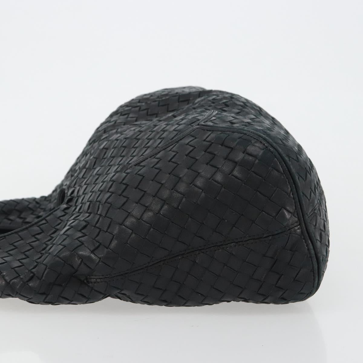 BOTTEGA VENETA INTRECCIATO Hobo Shoulder Bag Leather Black 145552 Auth 188067