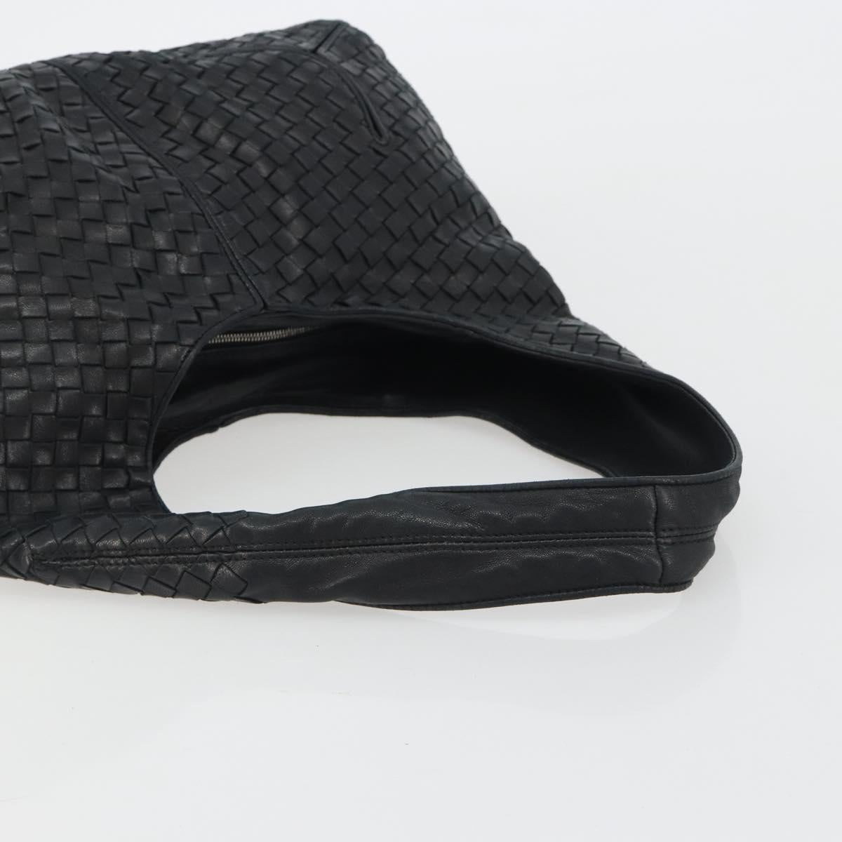BOTTEGA VENETA INTRECCIATO Hobo Shoulder Bag Leather Black 145552 Auth 188067