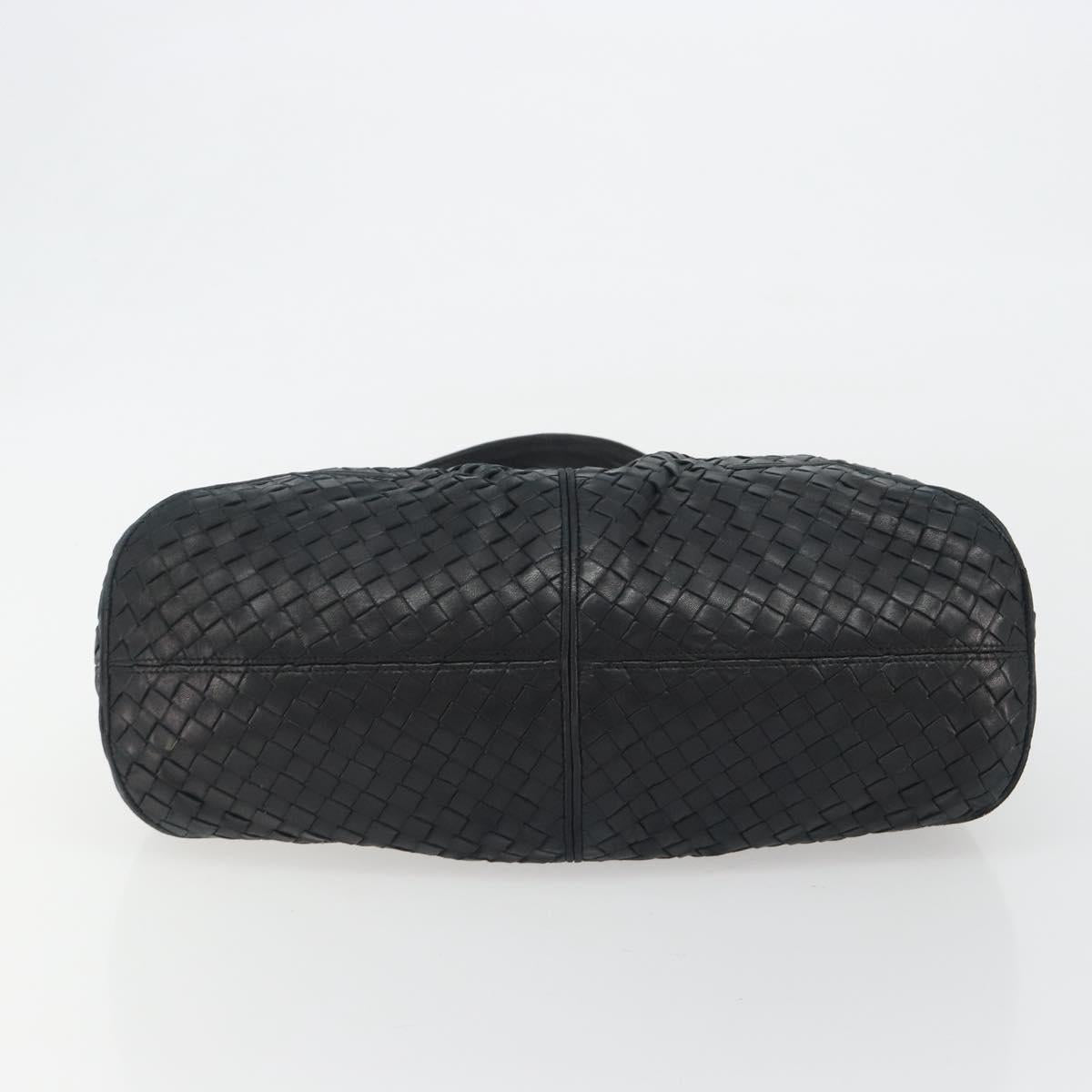 BOTTEGA VENETA INTRECCIATO Hobo Shoulder Bag Leather Black 145552 Auth 188067