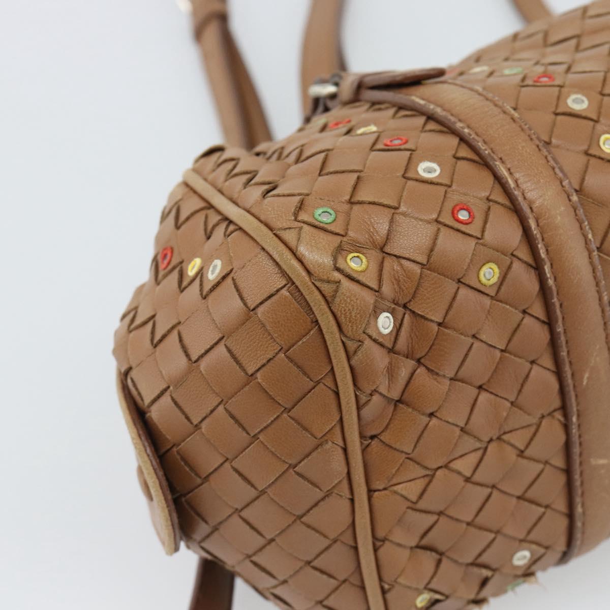 BOTTEGA VENETA INTRECCIATO Shoulder Bag Leather Brown Auth 188068A