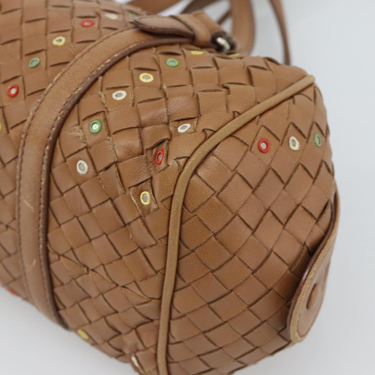 BOTTEGA VENETA INTRECCIATO Shoulder Bag Leather Brown Auth 188068A