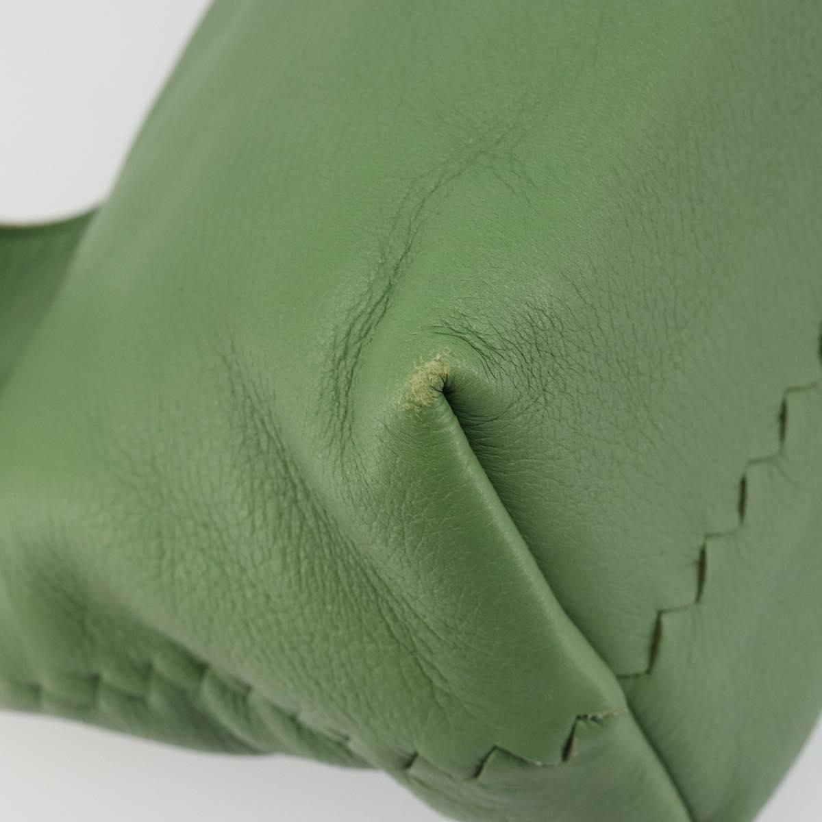 BOTTEGA VENETA INTRECCIATO Hobo Shoulder Bag Leather Green Auth 188069A