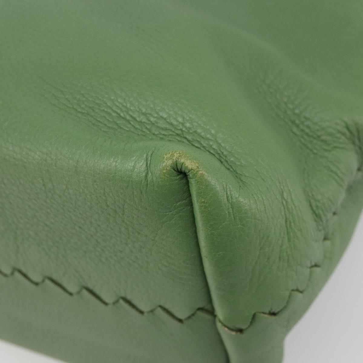 BOTTEGA VENETA INTRECCIATO Hobo Shoulder Bag Leather Green Auth 188069A