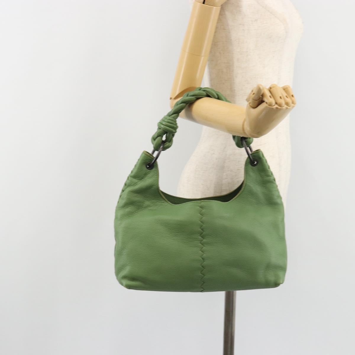 BOTTEGA VENETA INTRECCIATO Hobo Shoulder Bag Leather Green Auth 188069A