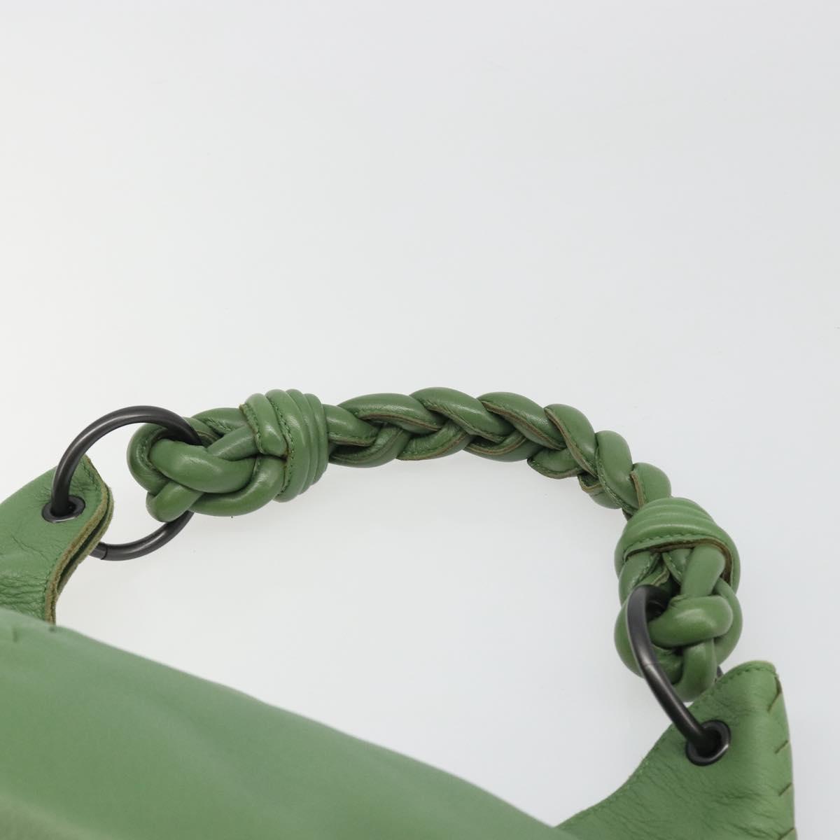 BOTTEGA VENETA INTRECCIATO Hobo Shoulder Bag Leather Green Auth 188069A