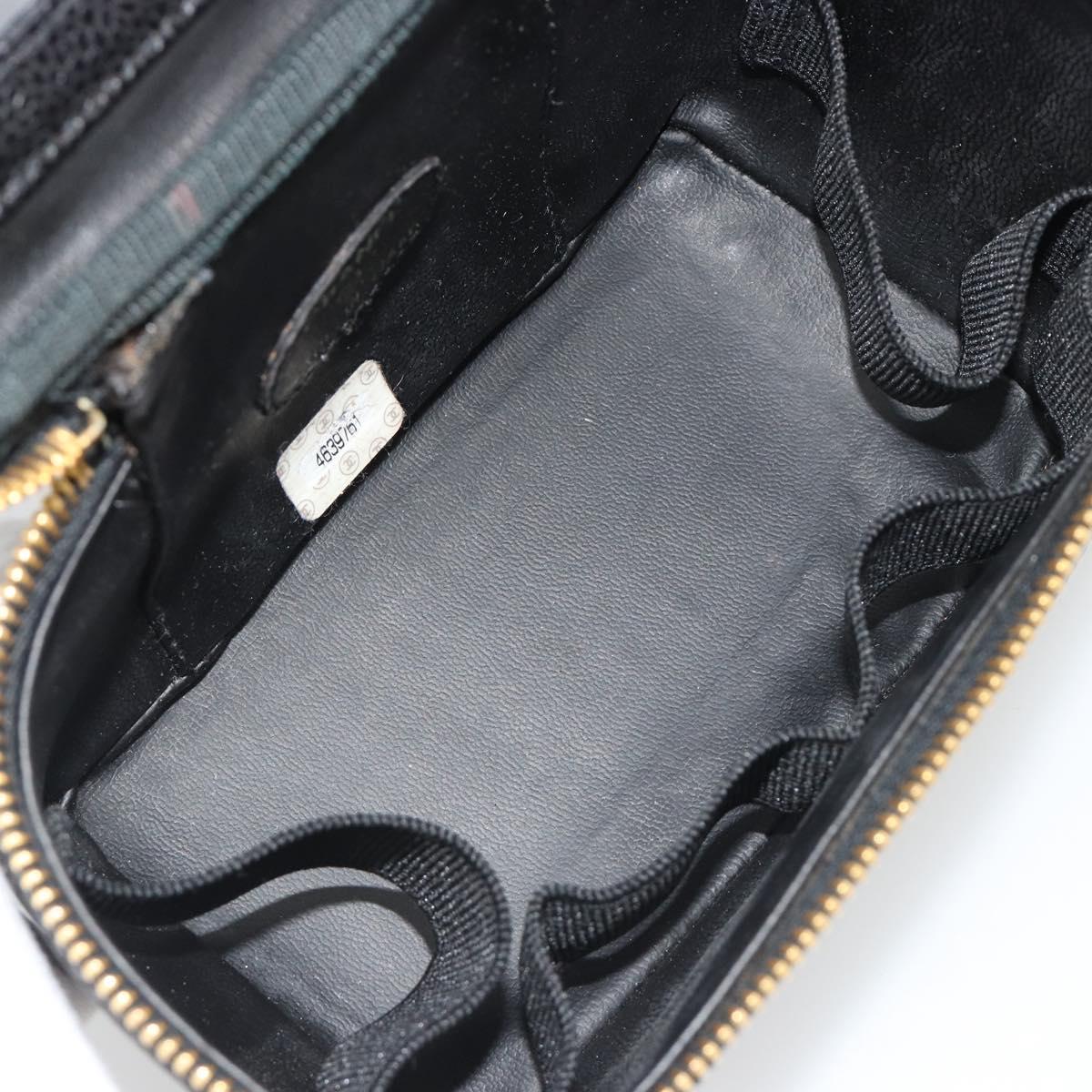 CHANEL COCO Mark Pouch Caviar Skin Black CC Auth 188071A