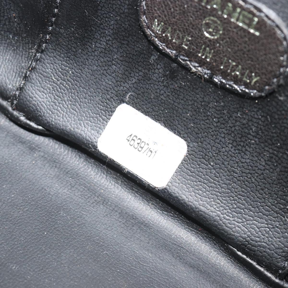 CHANEL COCO Mark Pouch Caviar Skin Black CC Auth 188071A