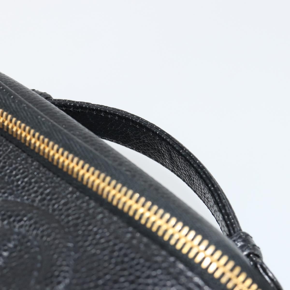 CHANEL COCO Mark Pouch Caviar Skin Black CC Auth 188071A
