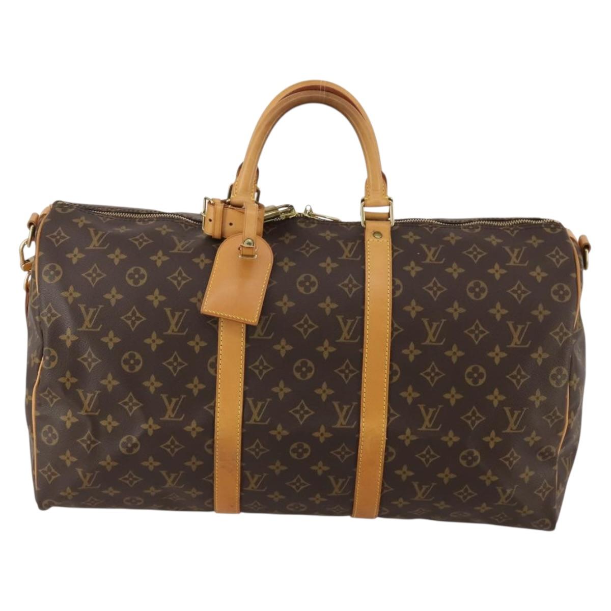 LOUIS VUITTON Monogram Keepall Bandouliere 50 Boston Bag M41416 Auth 188072SAV