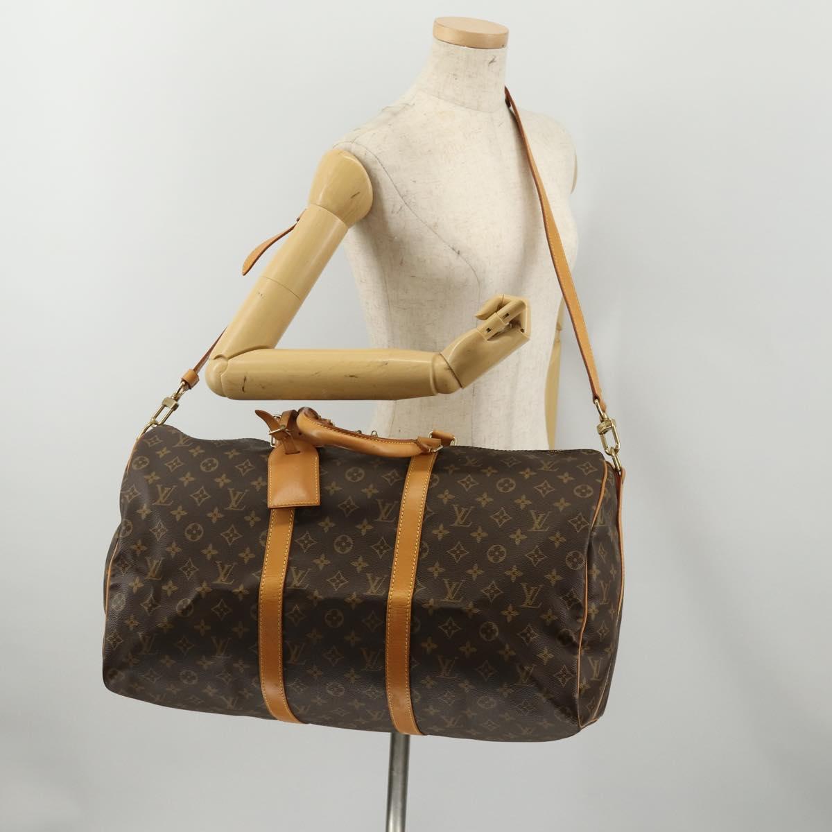 LOUIS VUITTON Monogram Keepall Bandouliere 50 Boston Bag M41416 Auth 188072SAV