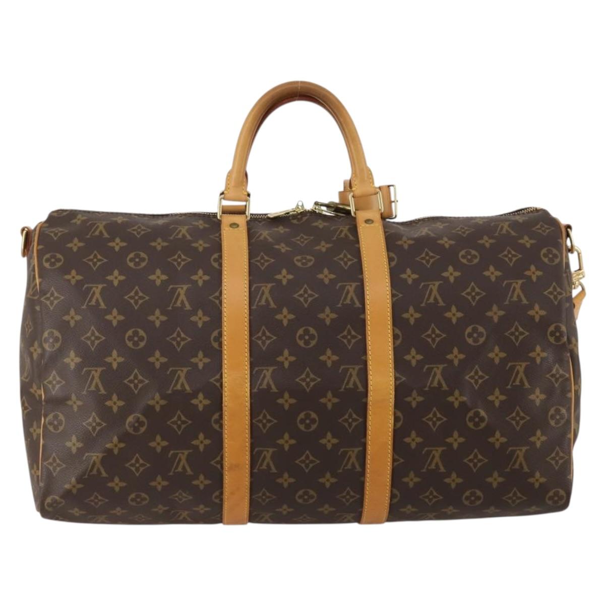 LOUIS VUITTON Monogram Keepall Bandouliere 50 Boston Bag M41416 Auth 188072SAV