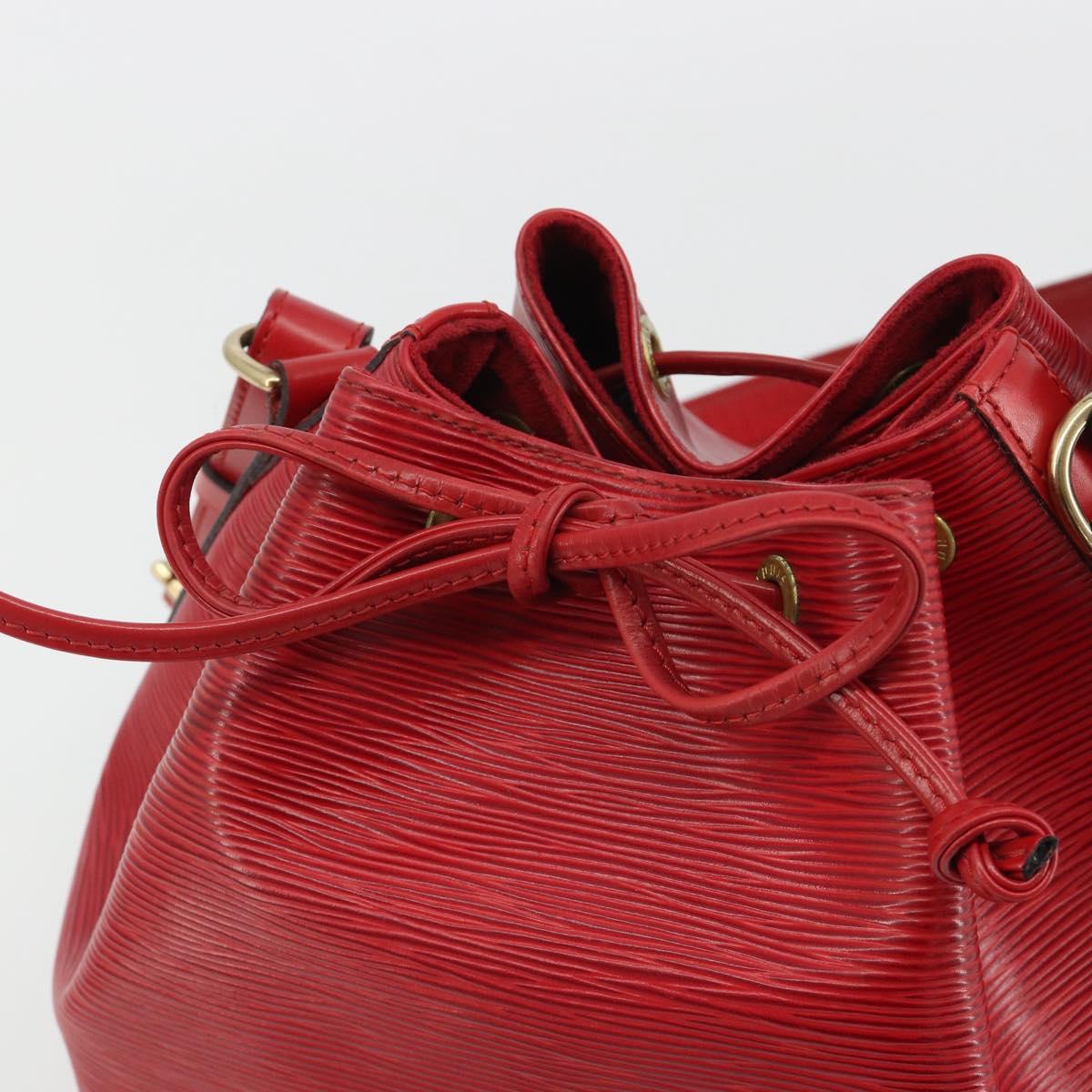 LOUIS VUITTON Epi Petit Noe Shoulder Bag Red M44107 LV Auth 188077V