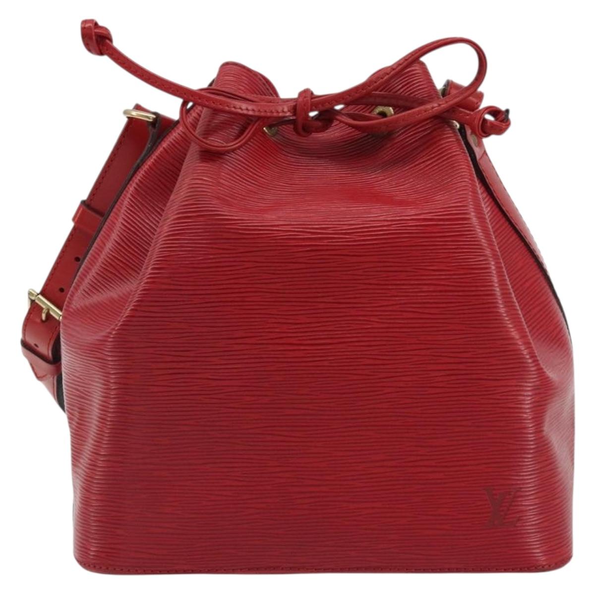 LOUIS VUITTON Epi Petit Noe Shoulder Bag Red M44107 LV Auth 188077V