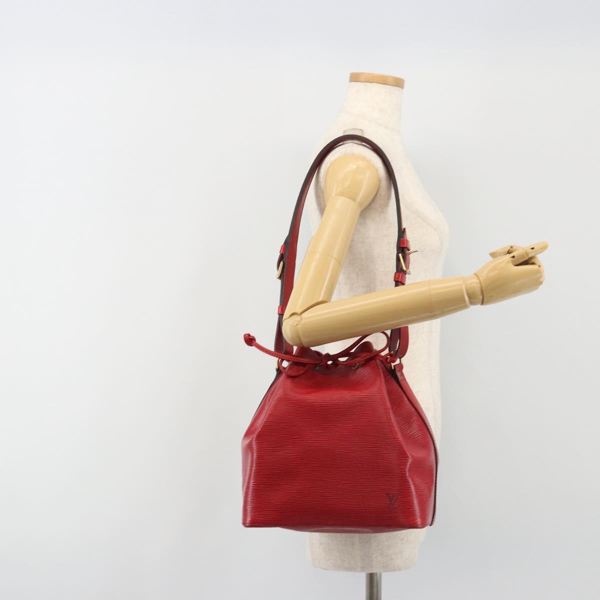 LOUIS VUITTON Epi Petit Noe Shoulder Bag Red M44107 LV Auth 188077V