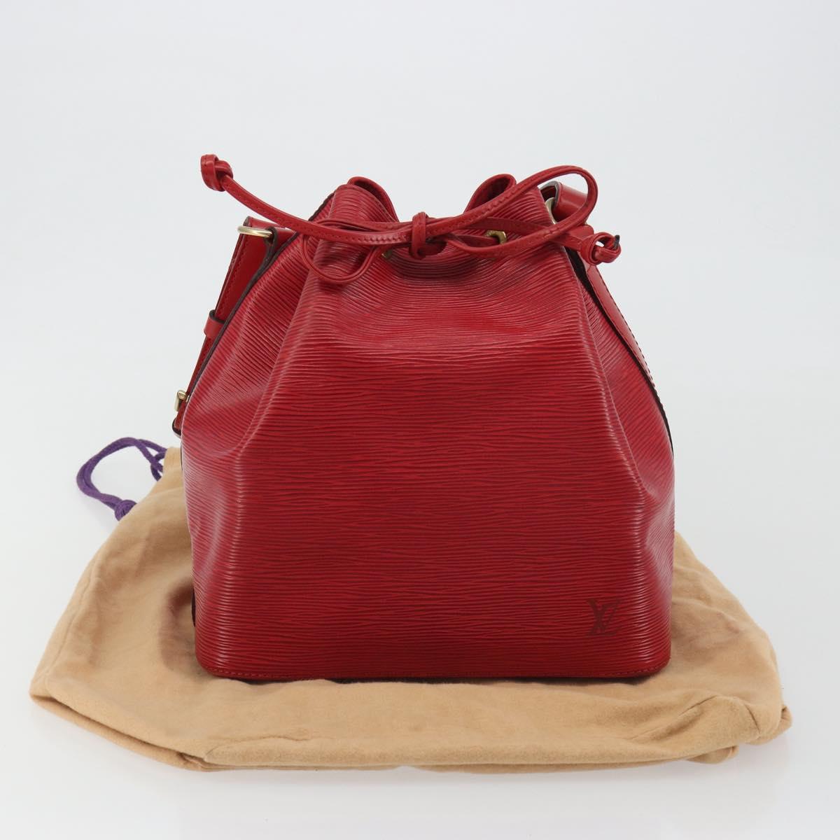 LOUIS VUITTON Epi Petit Noe Shoulder Bag Red M44107 LV Auth 188077V