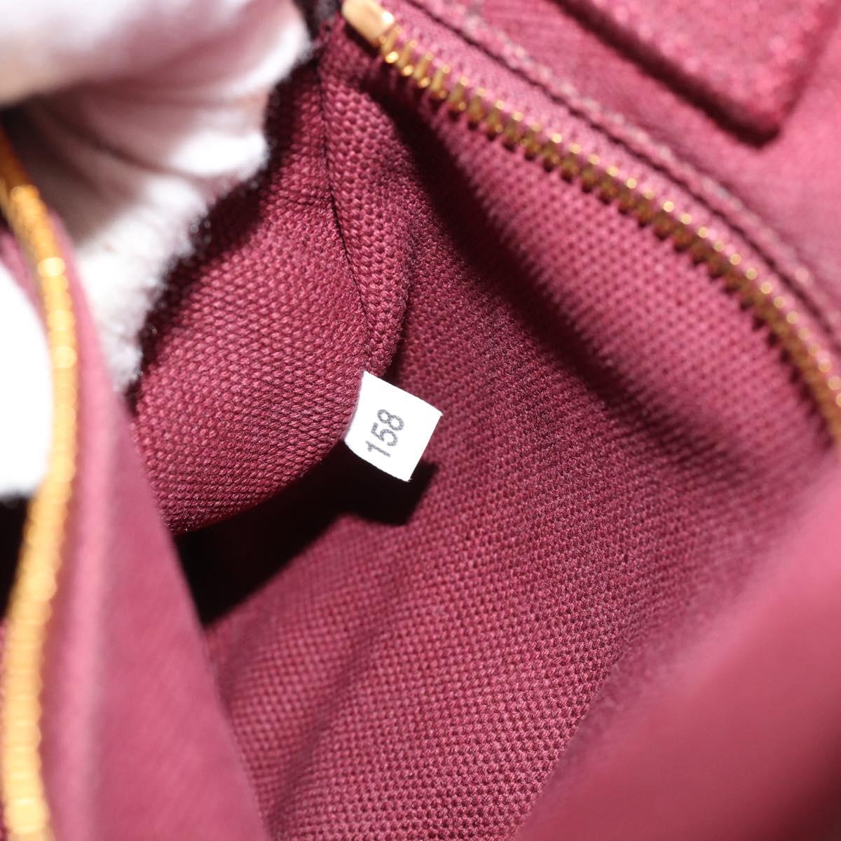 PRADA Canapa PM Hand Bag Canvas Bordeaux Auth 188079