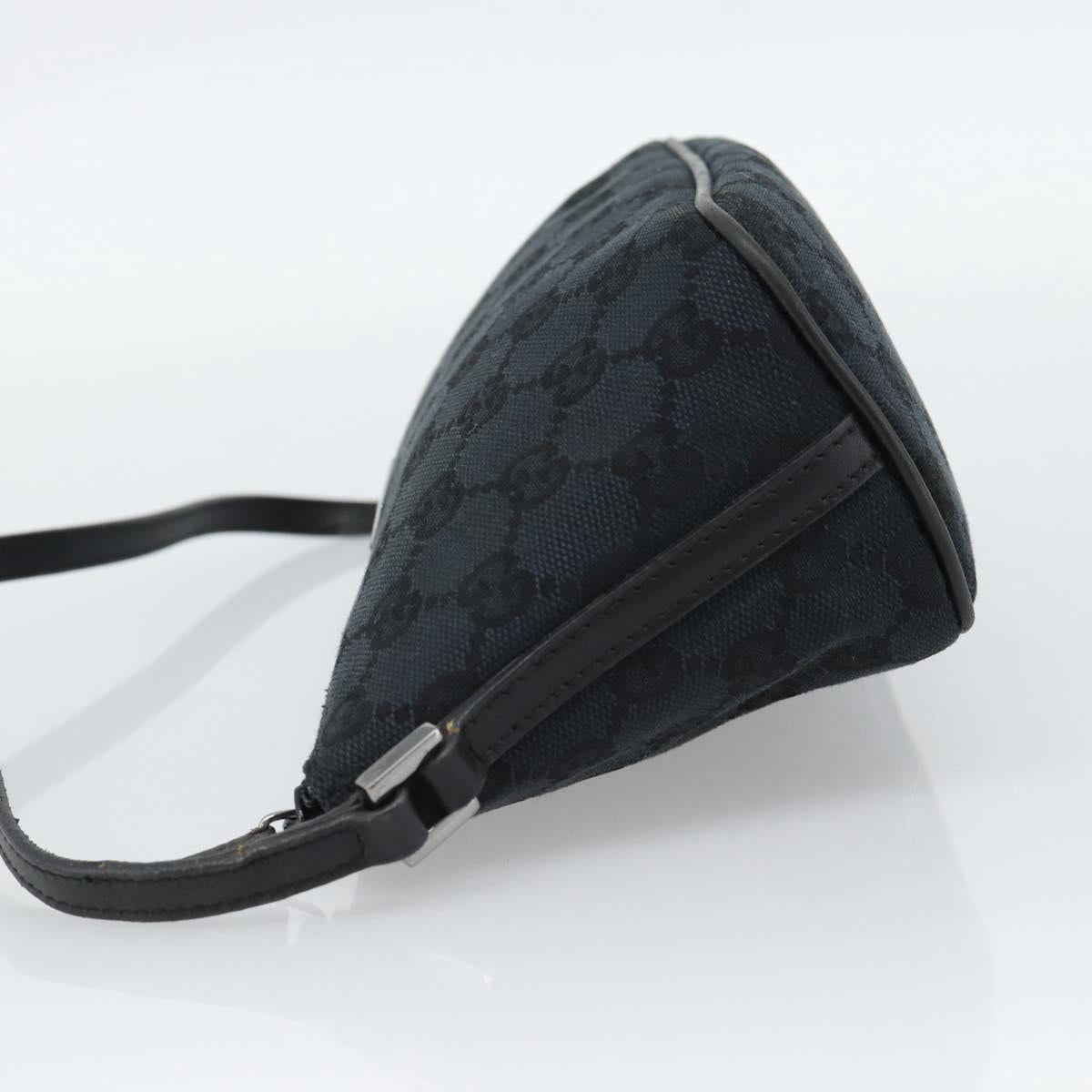 GUCCI GG Canvas Accessory Pouch Black 07198 Auth 188080A