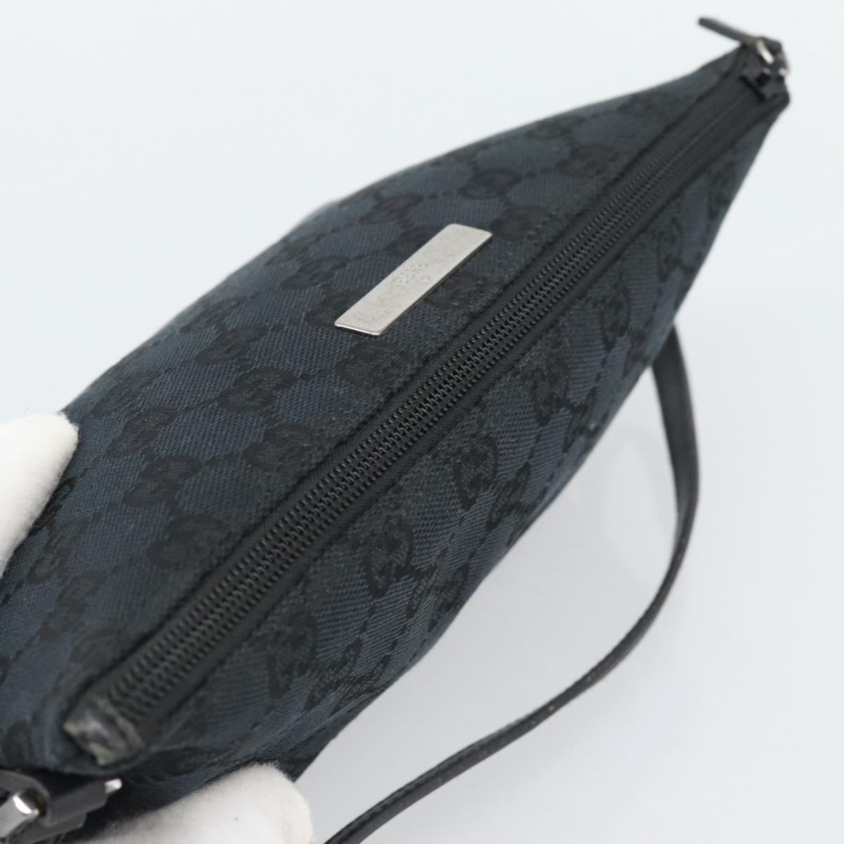 GUCCI GG Canvas Accessory Pouch Black 07198 Auth 188080A