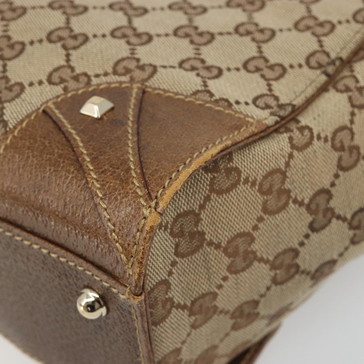 GUCCI GG Canvas Hand Bag Beige 120895 Auth 188081A