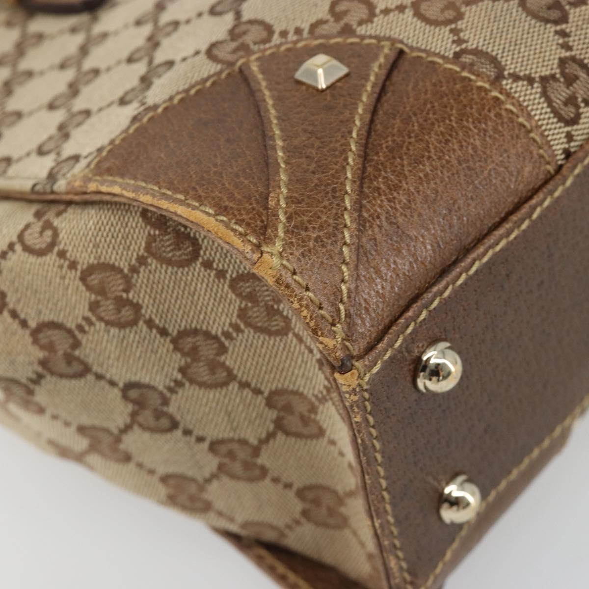 GUCCI GG Canvas Hand Bag Beige 120895 Auth 188081A